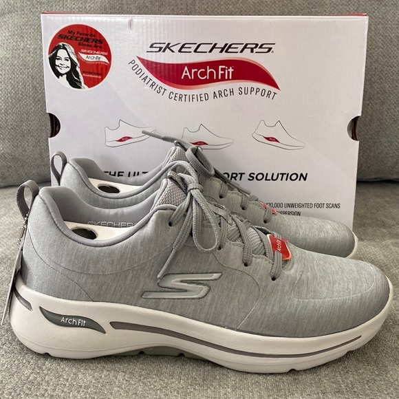 Skechers GOwalk Arch Fit - Moon Shadows Walking Sneakers Gray (Women) - Picture 4 of 12